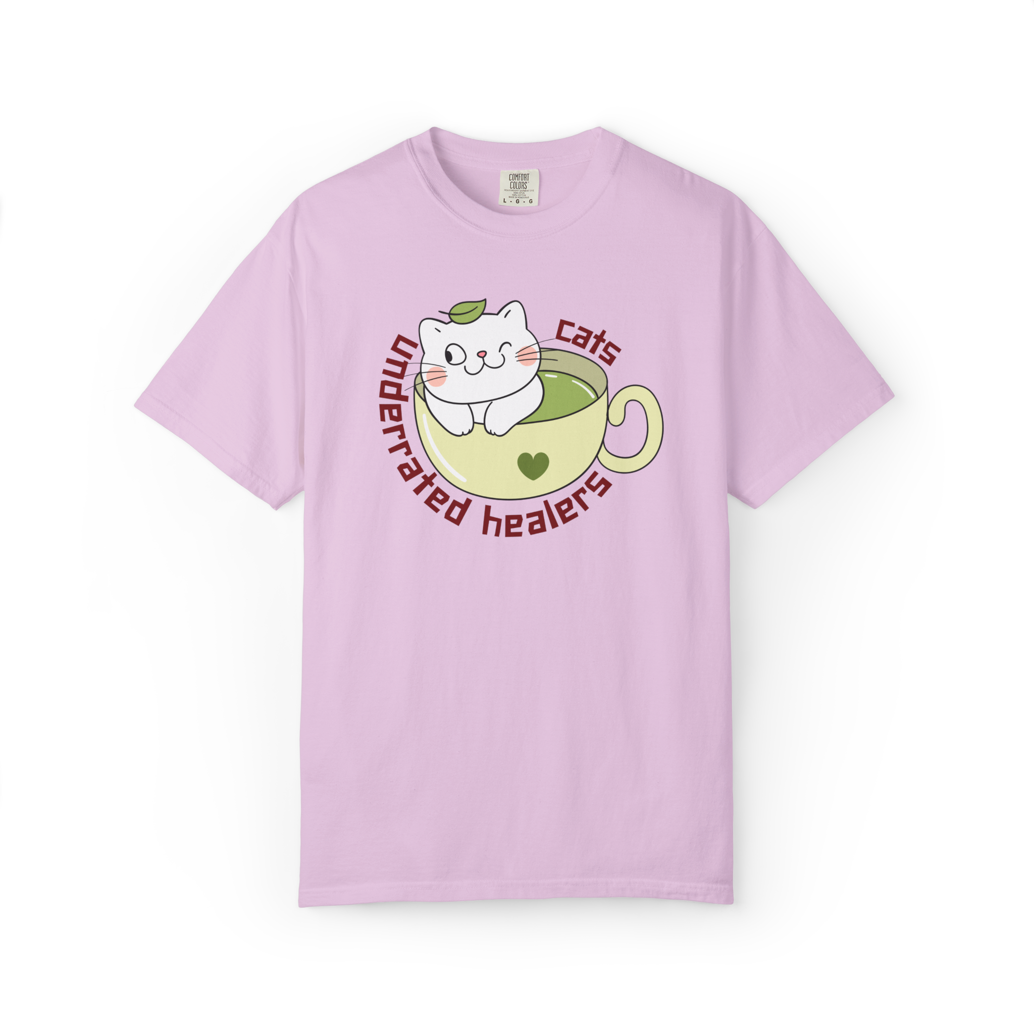 Cat Tea T-Shirt — "Cats: Underrated Healers" Cute Kawaii Cat in Teacup Tee