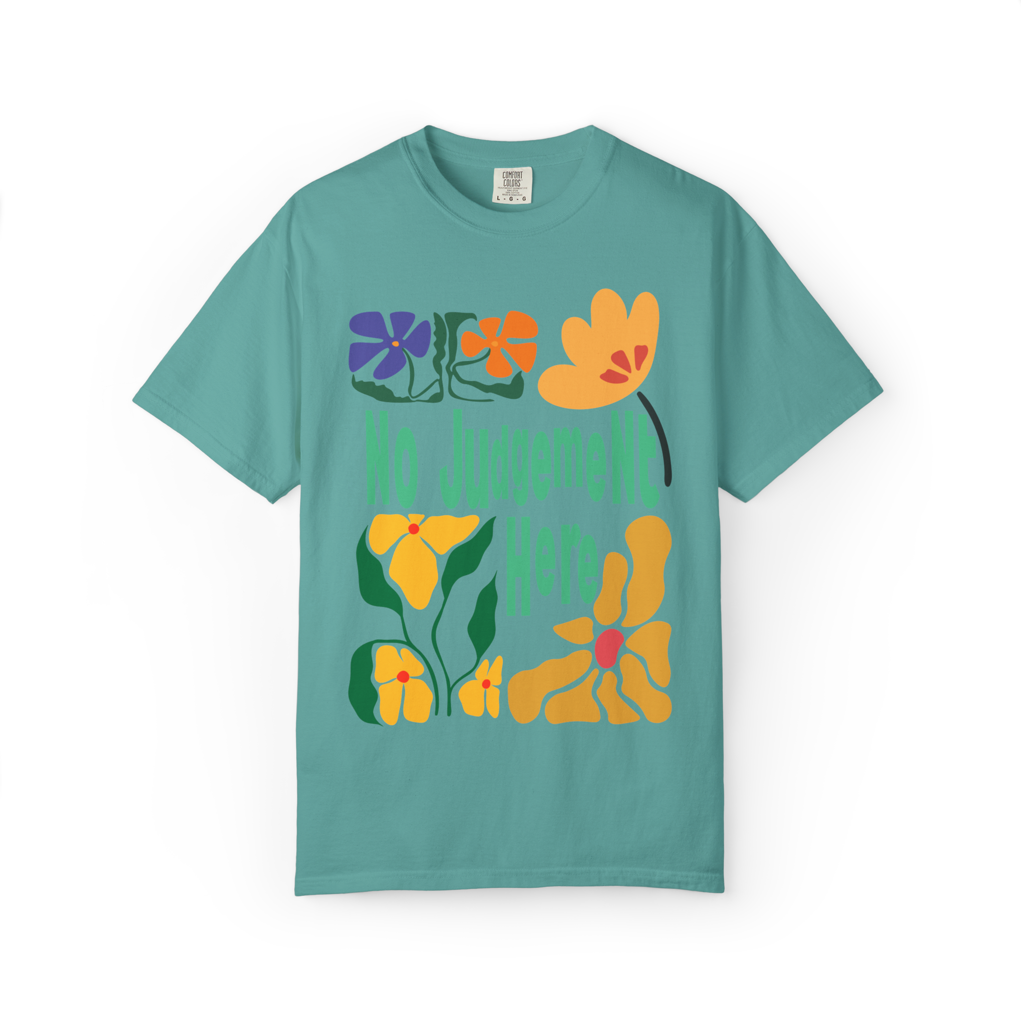No Judgement Here T-Shirt — Retro Floral Graphic Tee