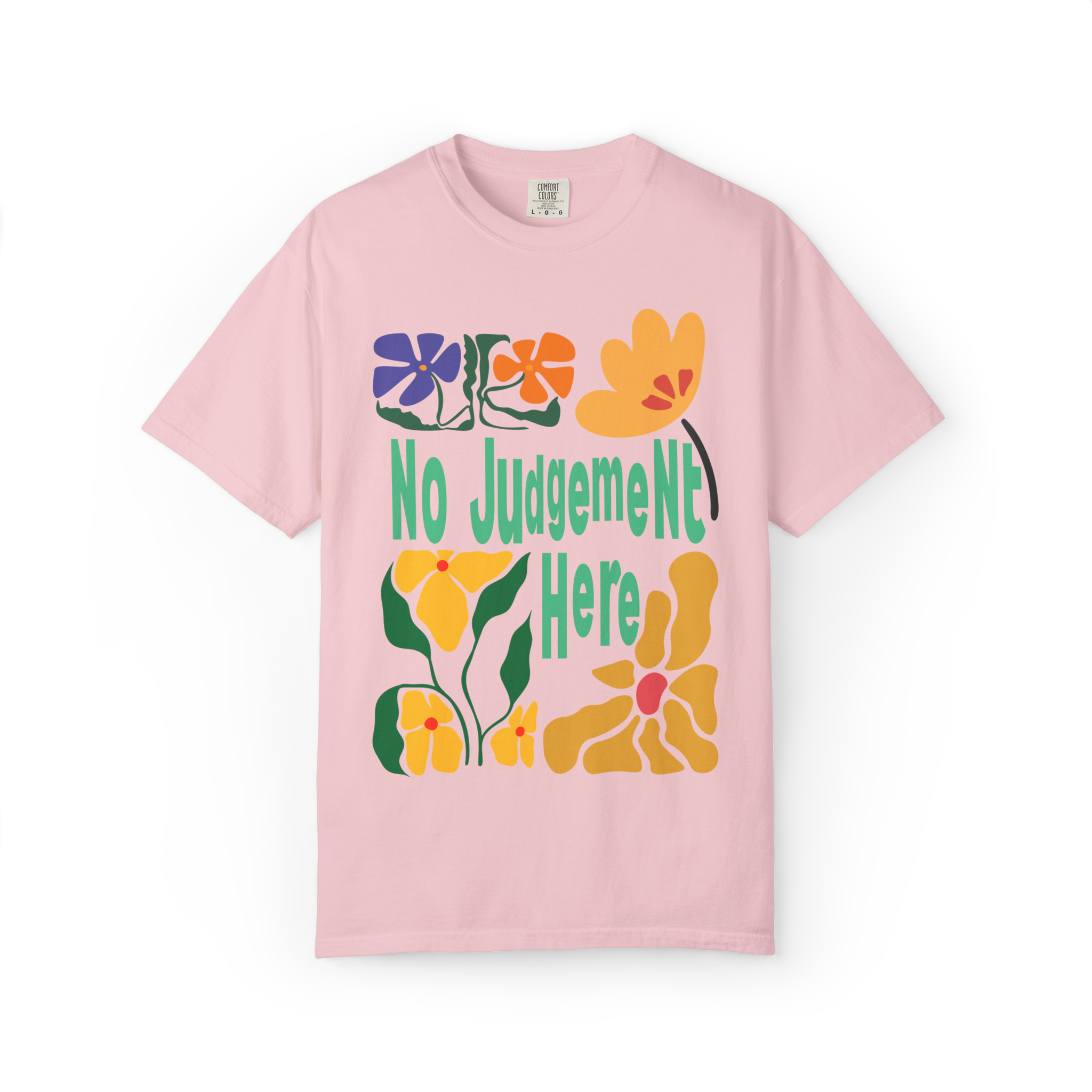 No Judgement Here T-Shirt — Retro Floral Graphic Tee