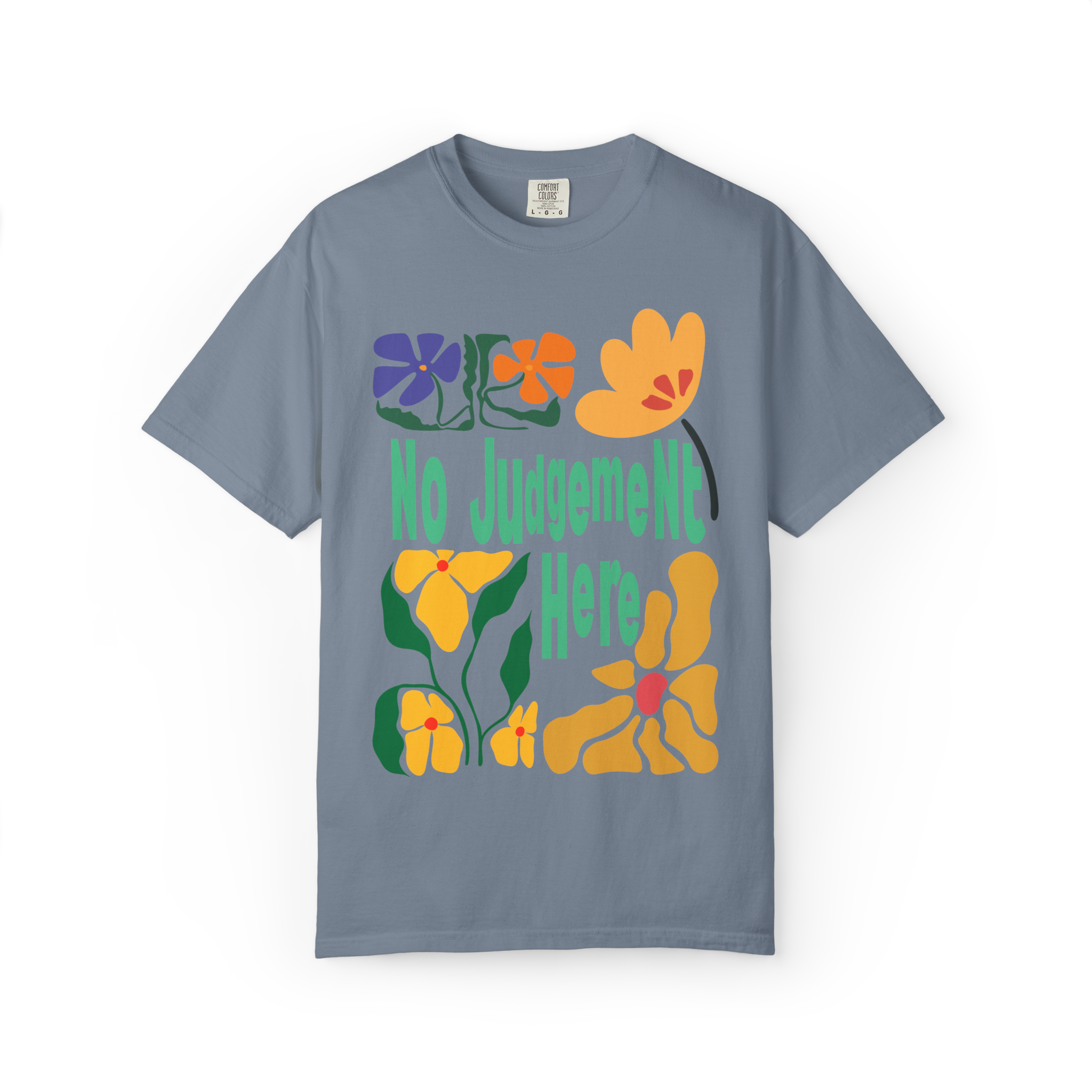 No Judgement Here T-Shirt — Retro Floral Graphic Tee