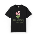 Healing Out Loud T-Shirt — Pink Tulip Floral Comfort Tee