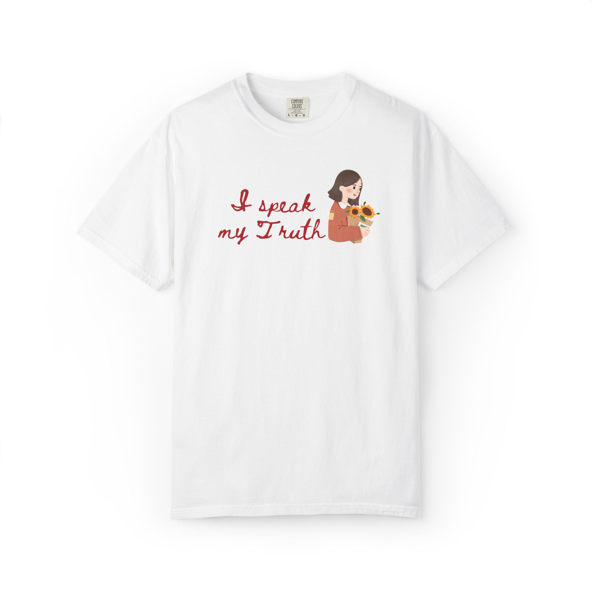 I Speak My Truth T‑Shirt — Women Holding Sunflowers Graphic Tee