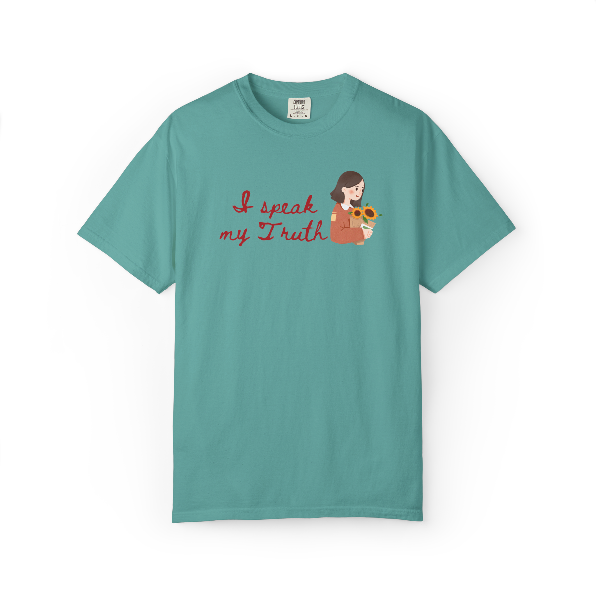 I Speak My Truth T‑Shirt — Women Holding Sunflowers Graphic Tee