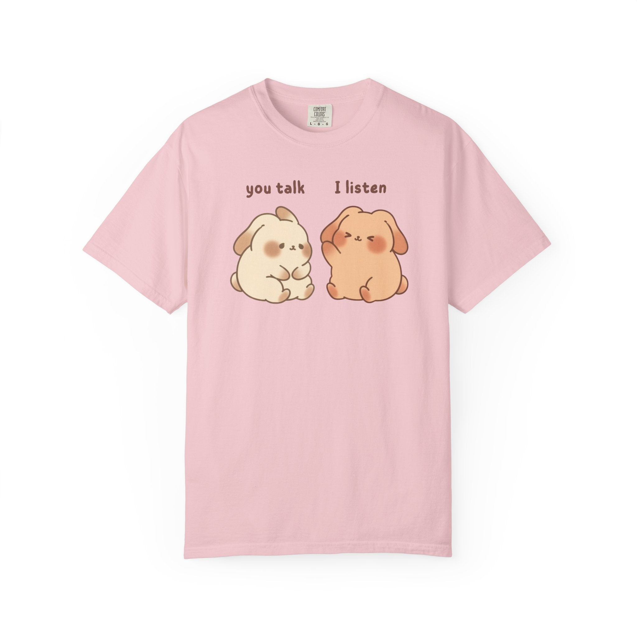 You Talk I Listen T-Shirt — Cute Listening Bunny Graphic Tee