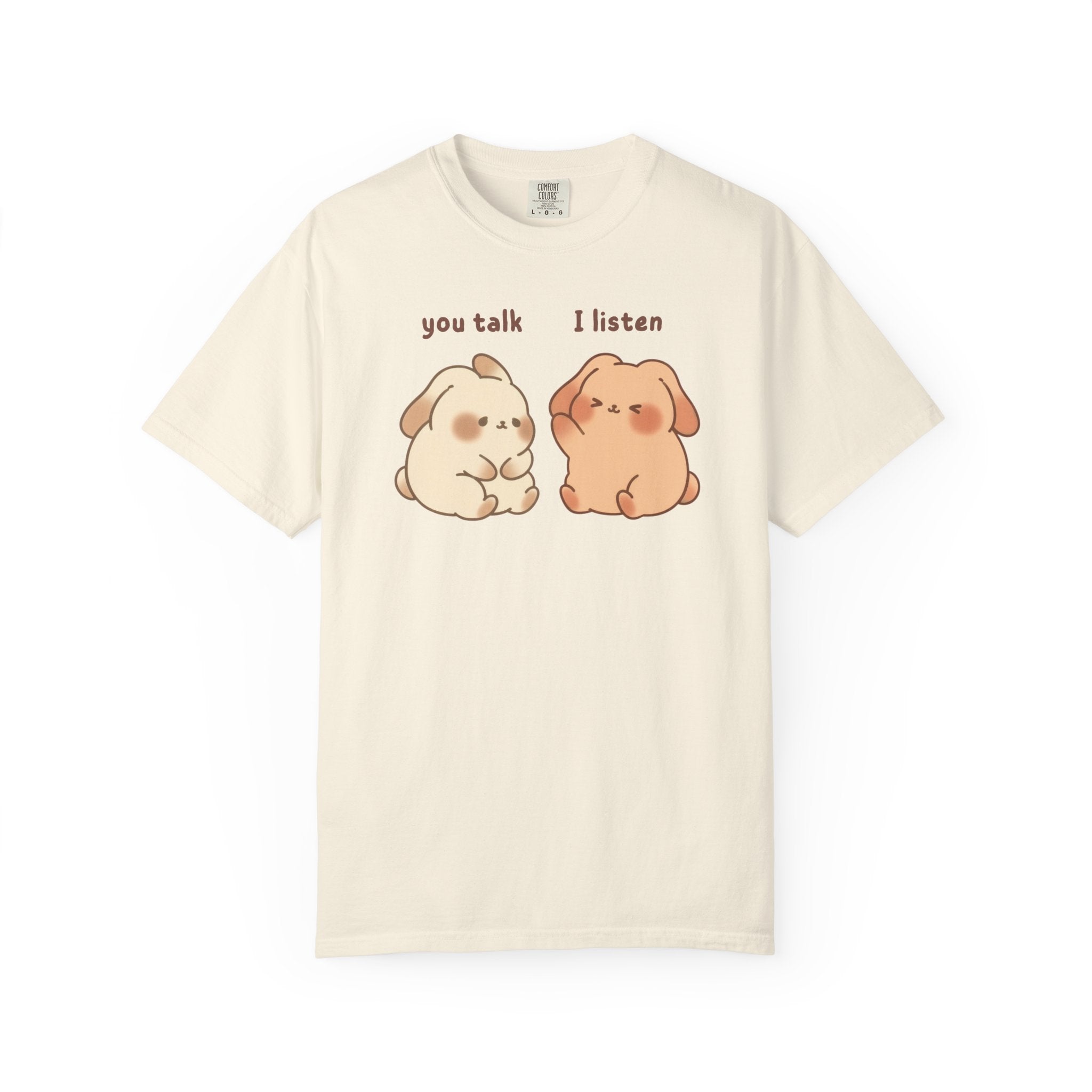 You Talk I Listen T-Shirt — Cute Listening Bunny Graphic Tee