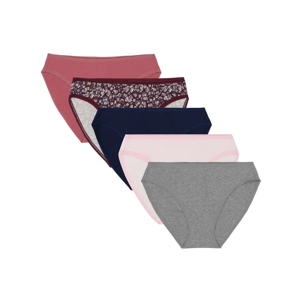 GapBody Women's 5-Pack Organic Cotton Stretch Bikini Pink Pack - Large