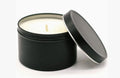 4 Pack 8oz Black Tin Soy Wax Wood Wick Candles