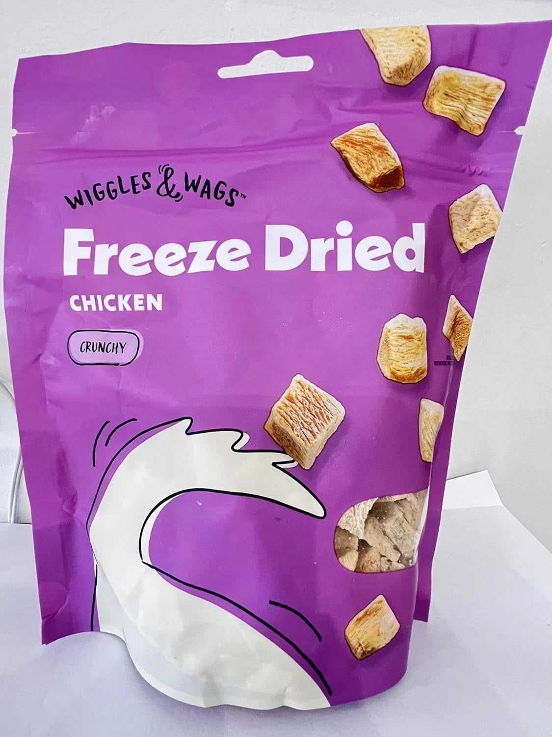 Wiggles & Wags Freeze Dried Chicken Dog Treats 5 oz Single Ingredient Crunchy