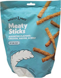 Wiggles & Wags 1 lb Dog Treats Soft Chewy Sticks Chicken Bacon Beef Assorted