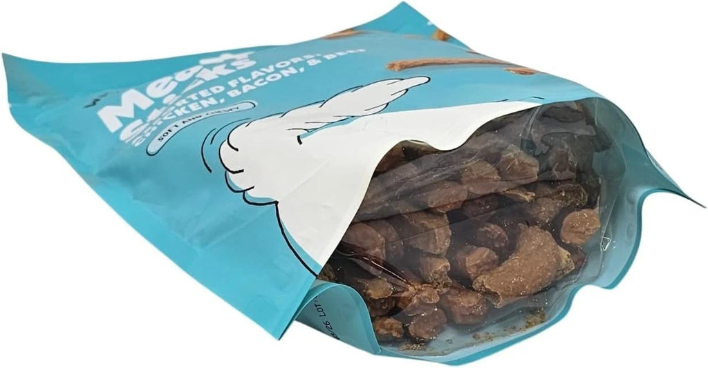 Wiggles & Wags 1 lb Dog Treats Soft Chewy Sticks Chicken Bacon Beef Assorted