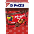 RITZ Drizzled Minis Fudge Crackers 10 Pack Sweet Salty School Lunch Snacks