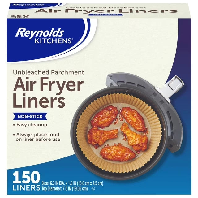 Reynolds Kitchens Unbleached Air Fryer Parchment Paper Liners 150 Count New